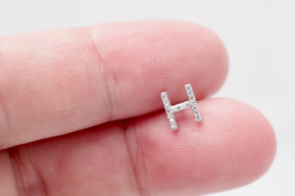 CZ Pave Initial Studs