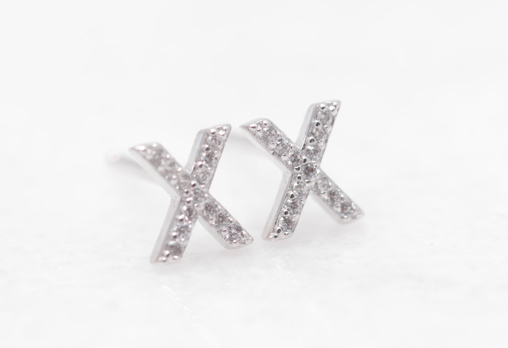 CZ Pave Initial Studs