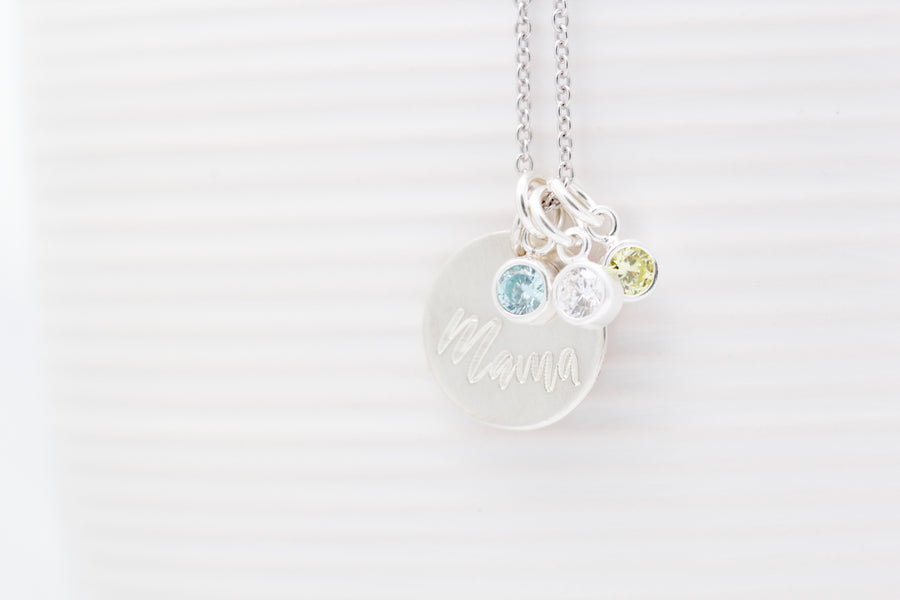 "Mama" Birthstone Necklace