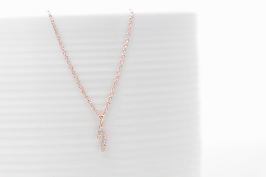 Petite CZ Lightning Bolt Necklace