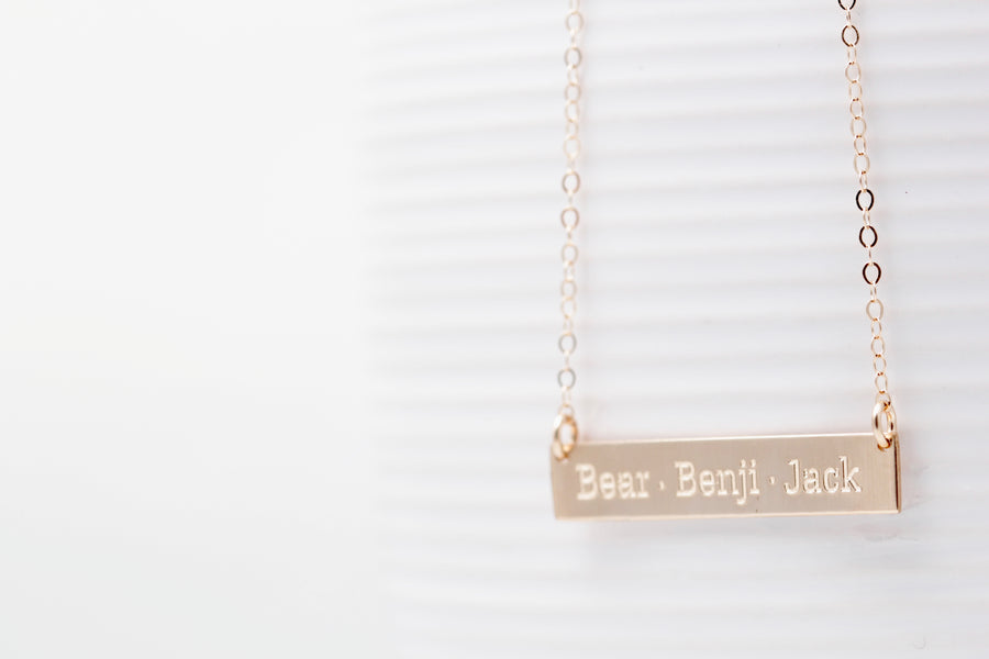 "Say Anything" Bar Necklace