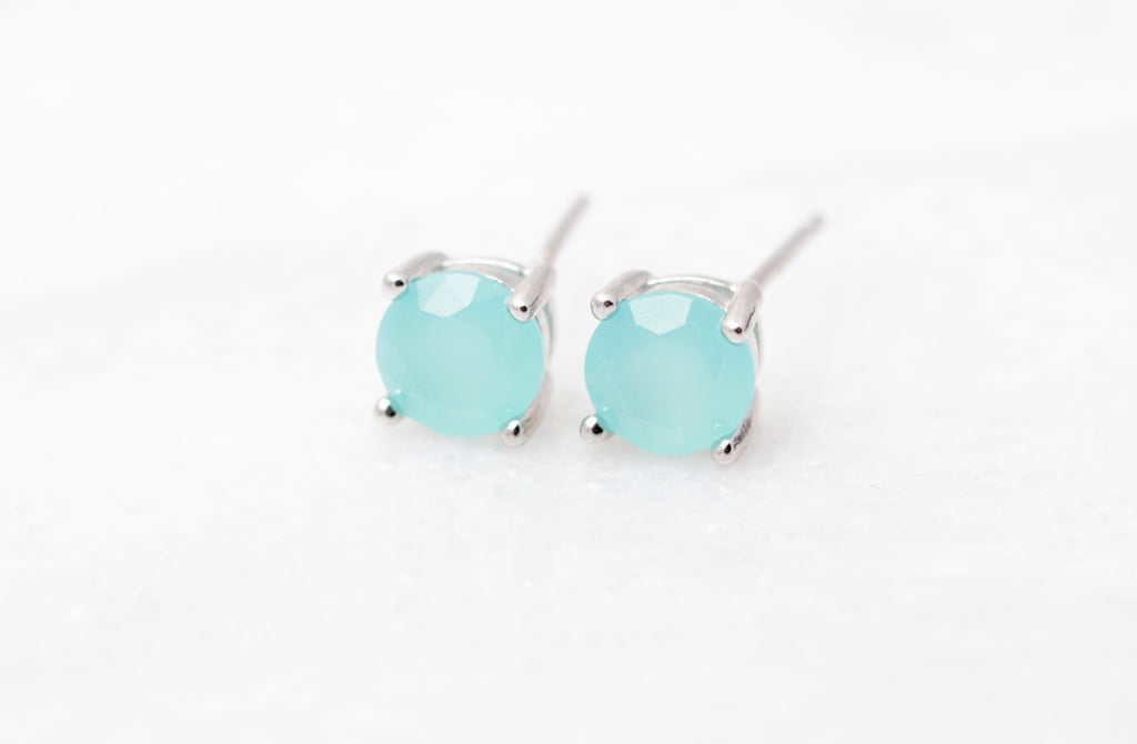 Round Gemstone Studs
