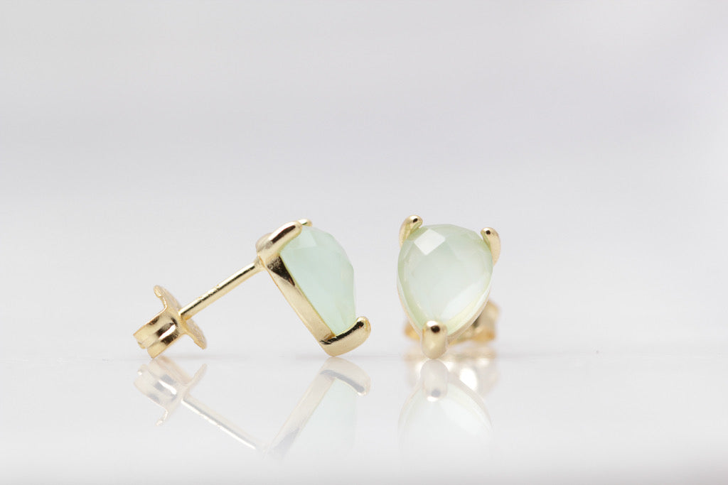 Tear Drop Gemstone Studs